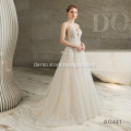 New Design Gorgeous Luxury Crystal Lace Appliqued Muslim ball gown wedding dress luxury